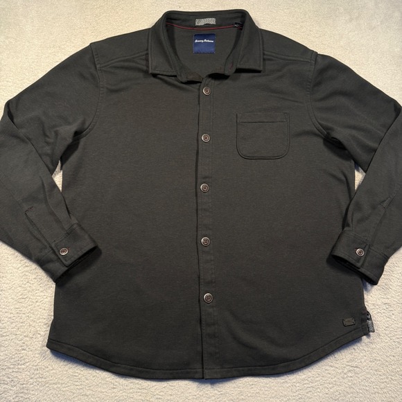 Tommy Bahama Other - Tommy Bahama Men's Dark Gray Long Sleeve Button Up Shirt Jacket L Polyester Wool